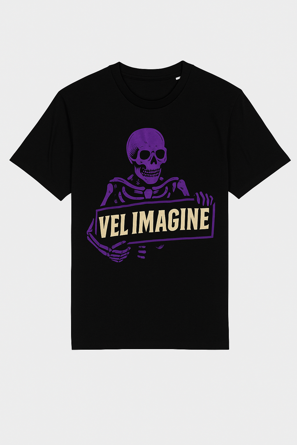 Vel Imagine Skeleton Graphic T-Shirt – Black Streetwear Tee