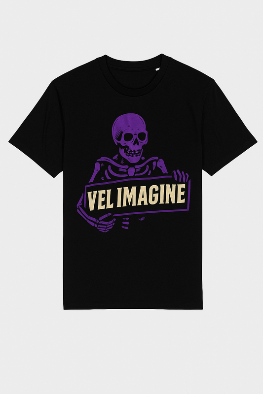 Vel Imagine Skeleton Graphic T-Shirt – Black Streetwear Tee