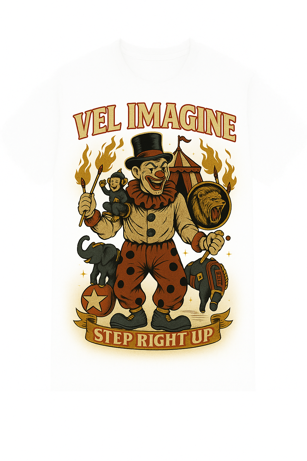 Vel Imagine Circus Tee – Retro-Inspired Graphic Streetwear