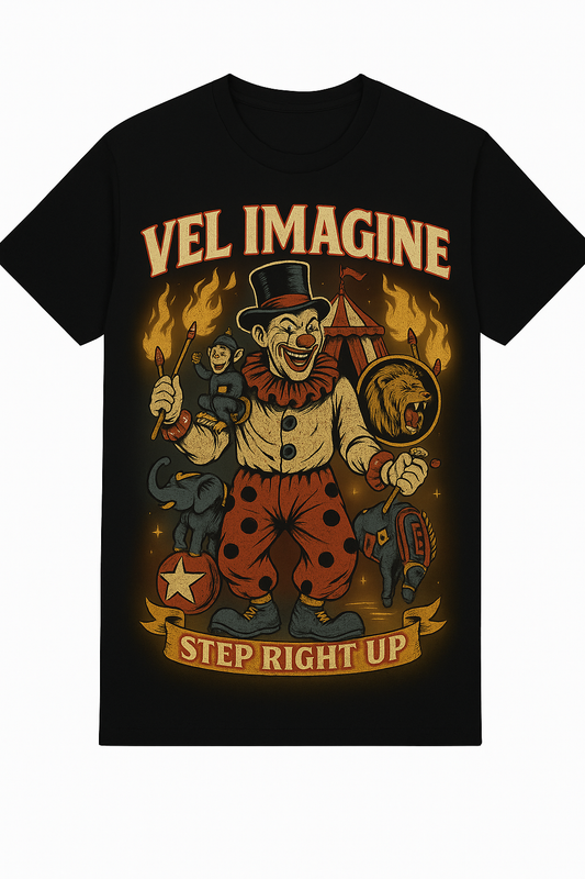 Vel Imagine Circus Tee – Retro-Inspired Graphic Streetwear